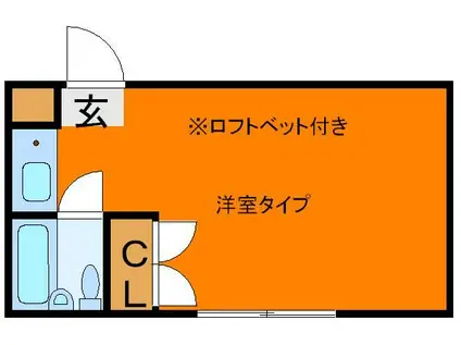 カルタス21矢向(ワンルーム/2階)の間取り写真