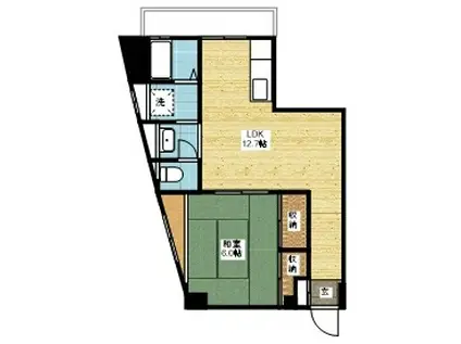 横内マンション(1LDK/2階)の間取り写真