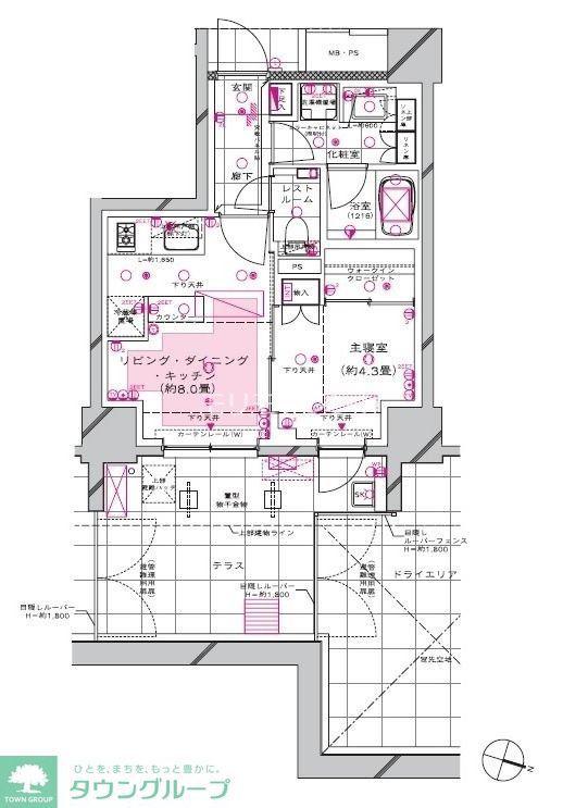 ディアナコート目黒(1LDK/2階)の間取り写真