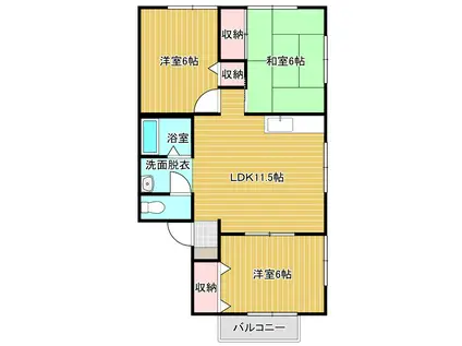 クエスト佐山B(3LDK/1階)の間取り写真
