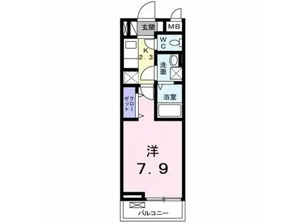 プラシード(1K/3階)の間取り写真