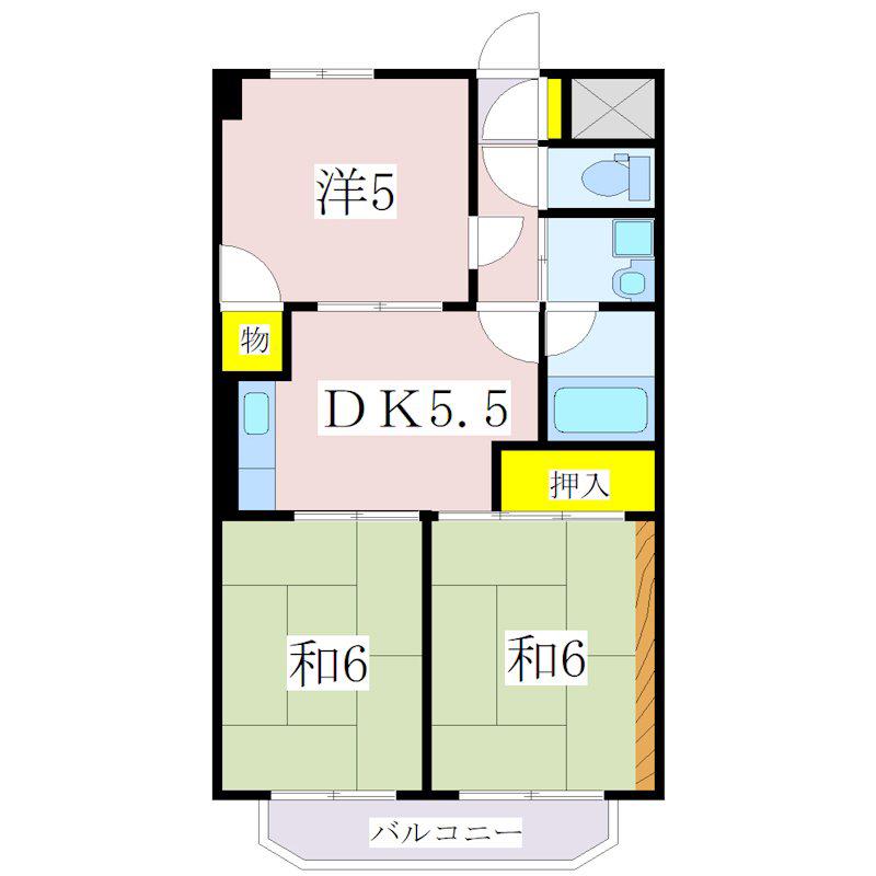 セントヒルズ鹿児島第2(3DK/1階)の間取り写真