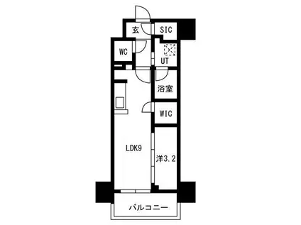 メイクスアート名駅ウエスト(1LDK/7階)の間取り写真