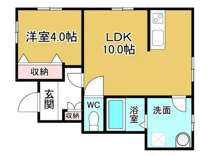 CHENAS LIN A(1LDK/1階)の間取り写真