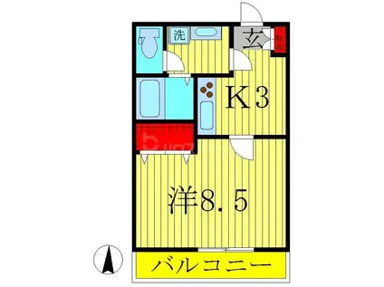 ロイヤルパレス(1K/3階)の間取り写真