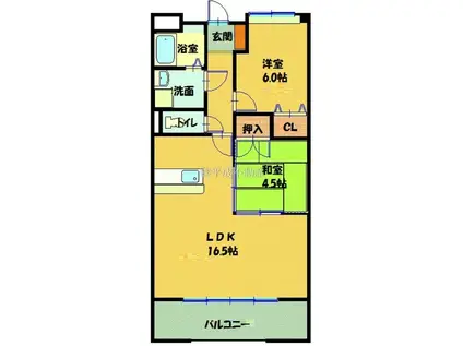 ファミーユ・レーヴ(2LDK/2階)の間取り写真