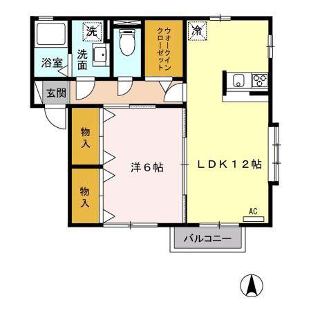 メゾンアーバン G(1LDK/2階)の間取り写真