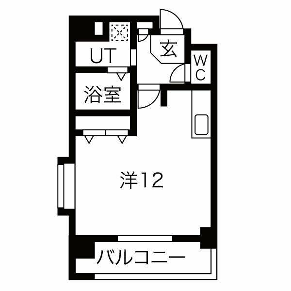 THE金山1107(1K/5階)の間取り写真