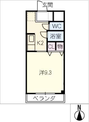 ネオカーサMAKI(1K/3階)の間取り写真