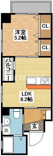 セント・ピュール(1LDK/7階)の間取り写真