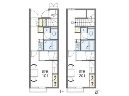 レオパレス純III(1K/1階)の間取り写真
