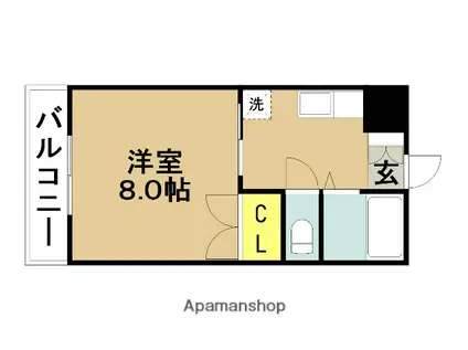 ベルハイムツバイテ(1K/2階)の間取り写真