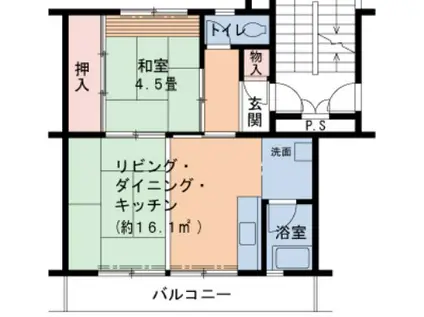 UR泉南一丘(2DK/5階)の間取り写真