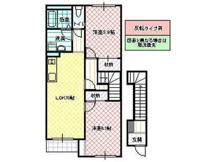 STADIA (2LDK/2階)の間取り写真