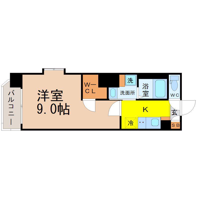 メイプルコート泉(1K/4階)の間取り写真