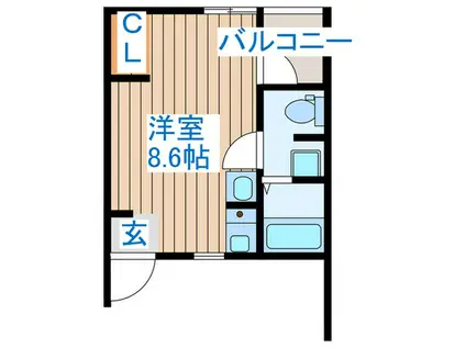 MELIA薬師堂(ワンルーム/1階)の間取り写真