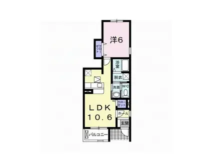 CAMARADES(1LDK/1階)の間取り写真