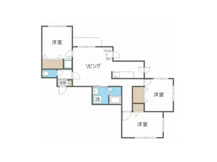 グランディール伏見(3LDK/1階)の間取り写真