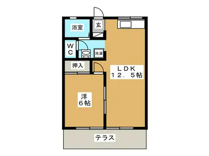 コーポゴトウ 北棟(1LDK/1階)の間取り写真