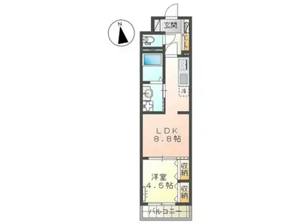 ファインヴィラIX(1LDK/5階)の間取り写真