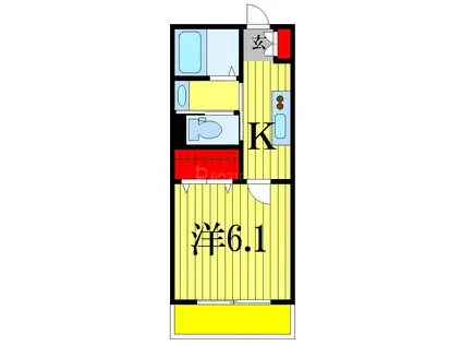 VERT(1K/2階)の間取り写真