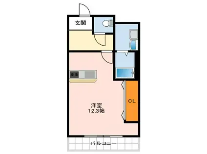 パレスひだまりの丘(ワンルーム/3階)の間取り写真