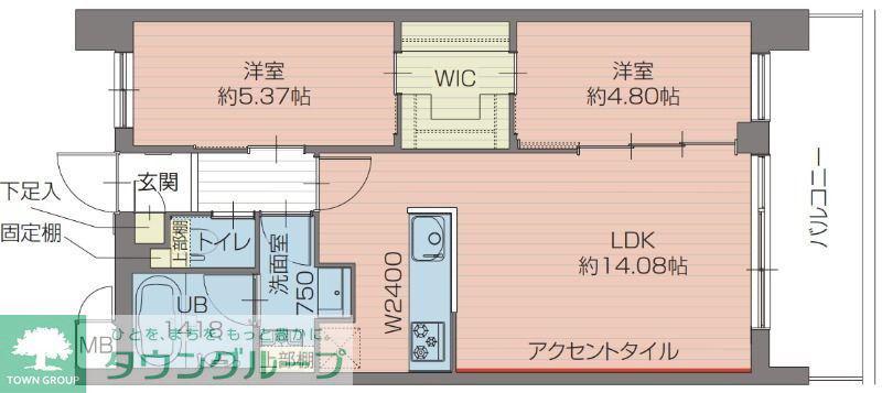 プレジオ北綾瀬ASIAN(2LDK/2階)の間取り写真