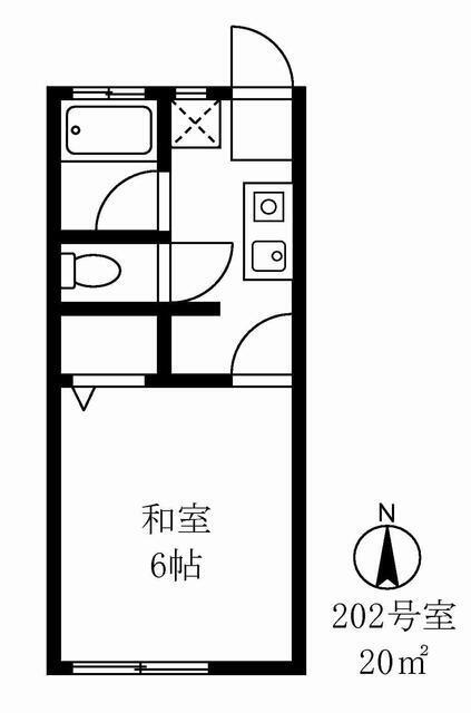 桜井アパート(1K/2階)の間取り写真