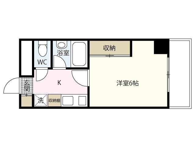 LA LLURE舟入(1K/4階)の間取り写真