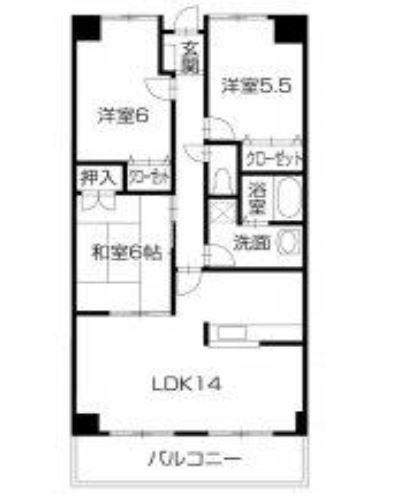 スペース・ドゥ川内(3LDK/1階)の間取り写真