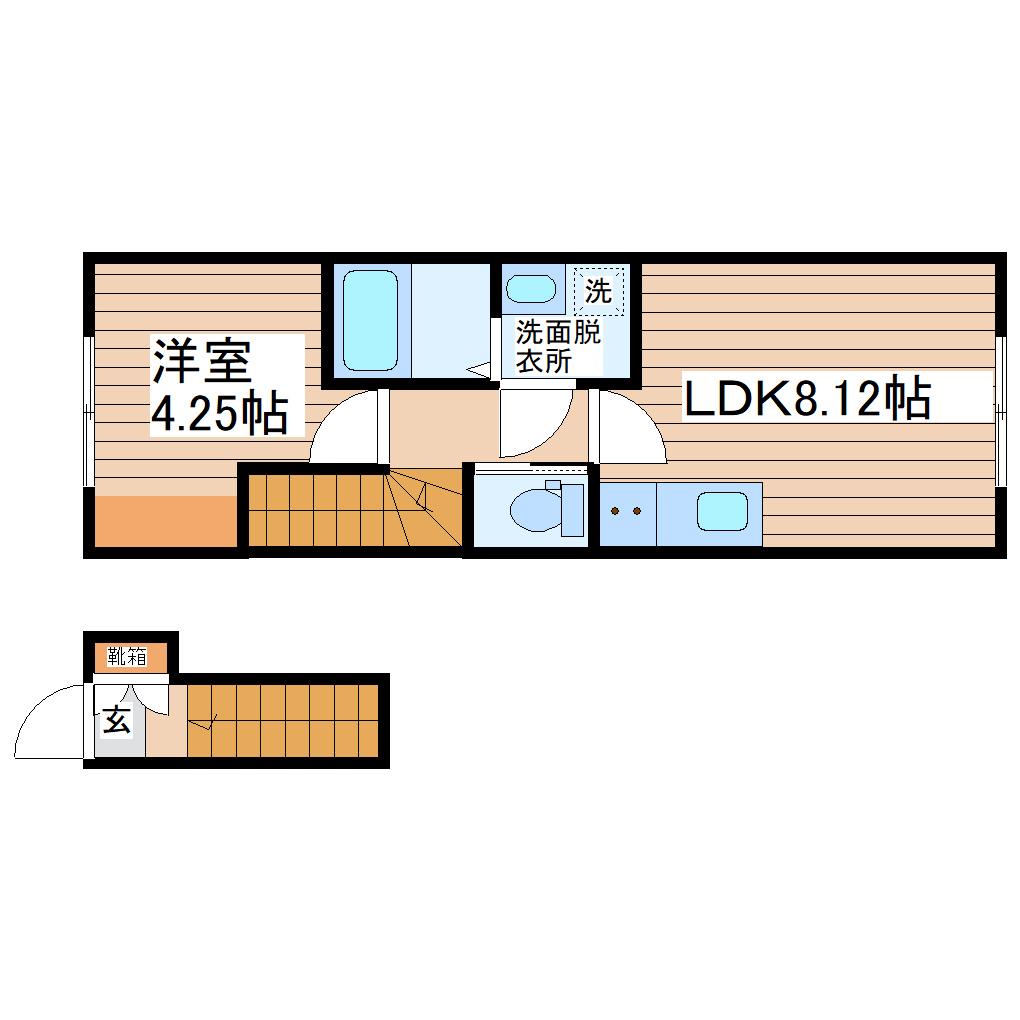 ASUIT南光台(1LDK/2階)の間取り写真