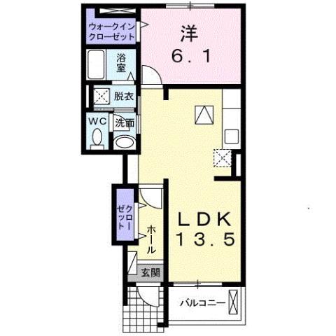 フェリーチェIII(1LDK/1階)の間取り写真