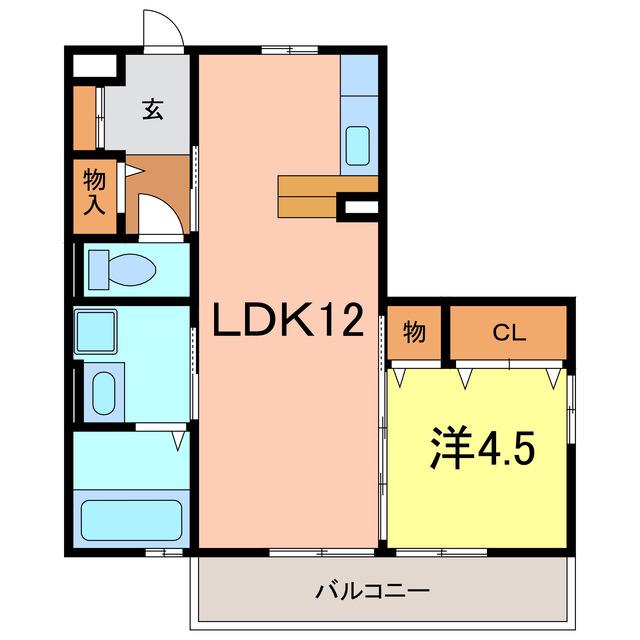 ジーンズコート(1LDK/3階)の間取り写真