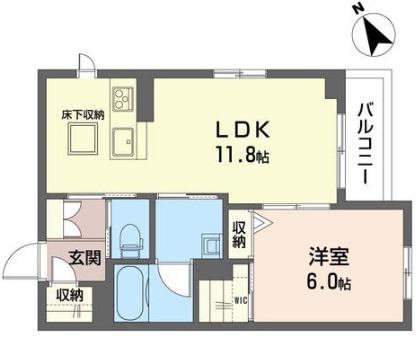 ソフィア本八幡(1LDK/1階)の間取り写真