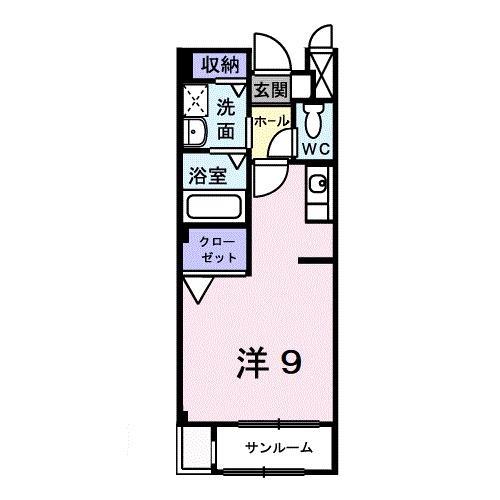 エクセル・K(ワンルーム/2階)の間取り写真