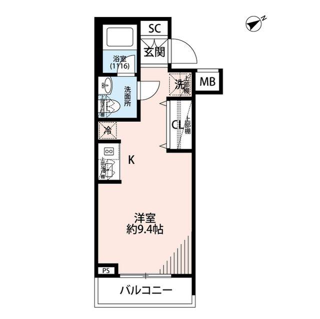 プレール・ドゥーク方南町(ワンルーム/3階)の間取り写真