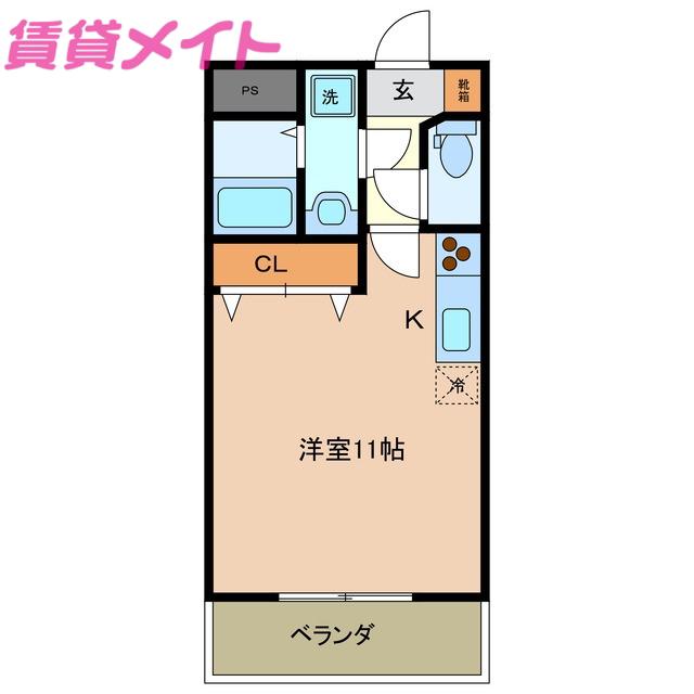 スターブル(ワンルーム/2階)の間取り写真