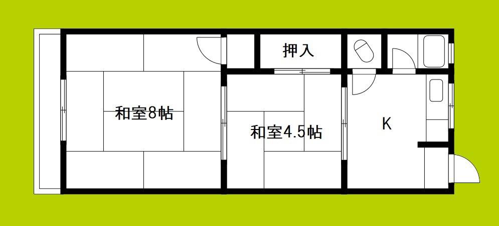 ビスタ安立(2K/1階)の間取り写真