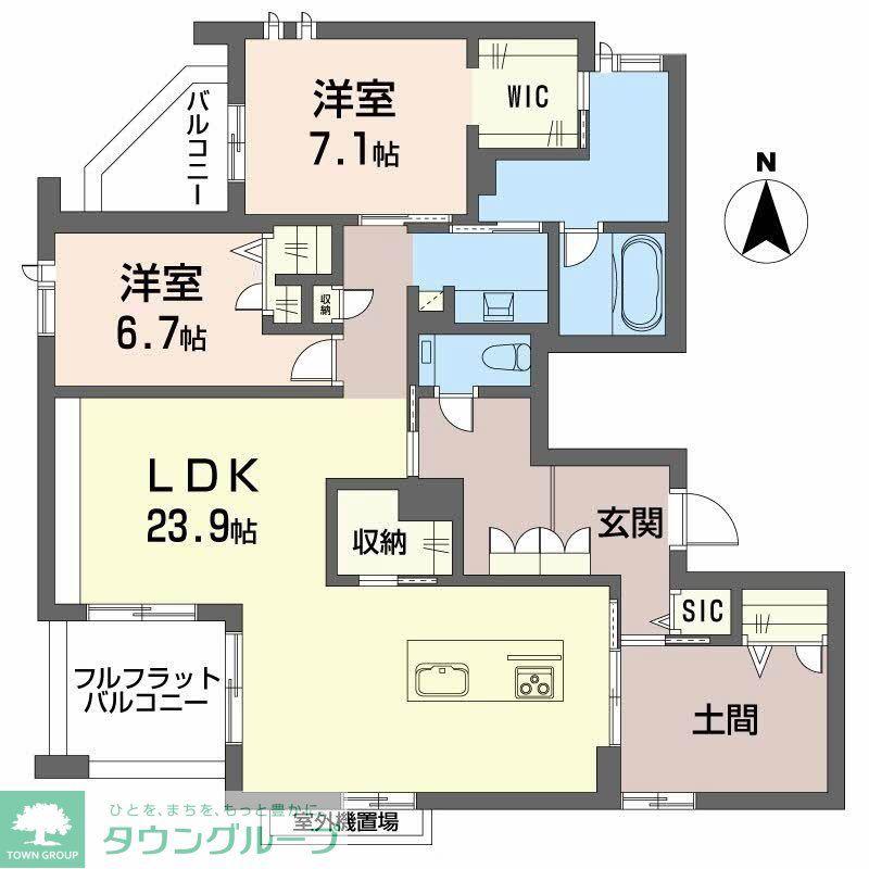 ハムステッド メゾン(2LDK/2階)の間取り写真