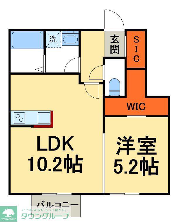 セナリオフォルム柏たなかII(1LDK/1階)の間取り写真