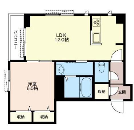 COURT PROVENCE(1LDK/2階)の間取り写真