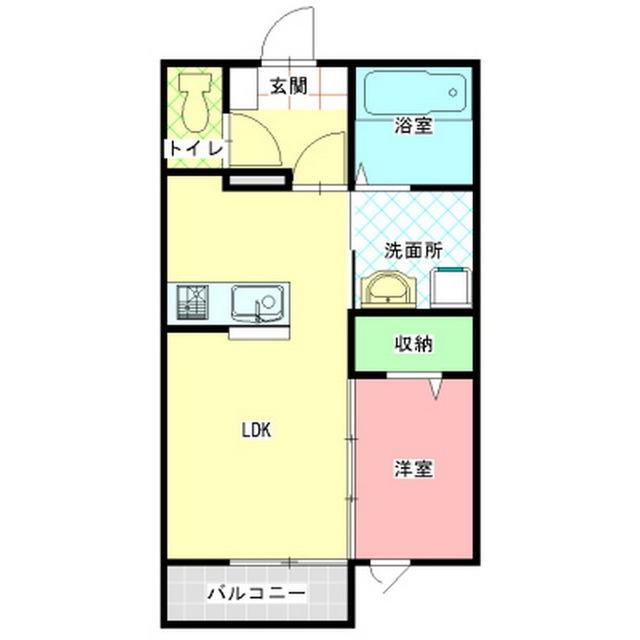 コンフォートS(1LDK/1階)の間取り写真