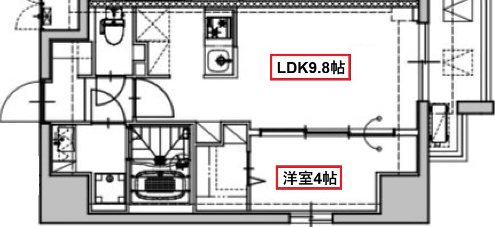 ミラージュパレス天王寺堀越町(1LDK/5階)の間取り写真