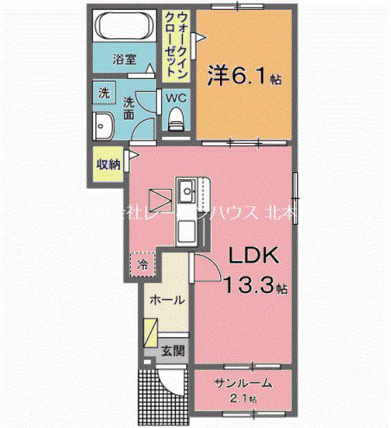 ラナンキュラス(1LDK/1階)の間取り写真