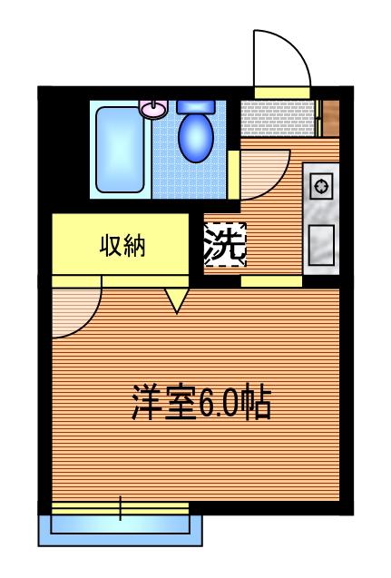 コーポ寿(1K/1階)の間取り写真