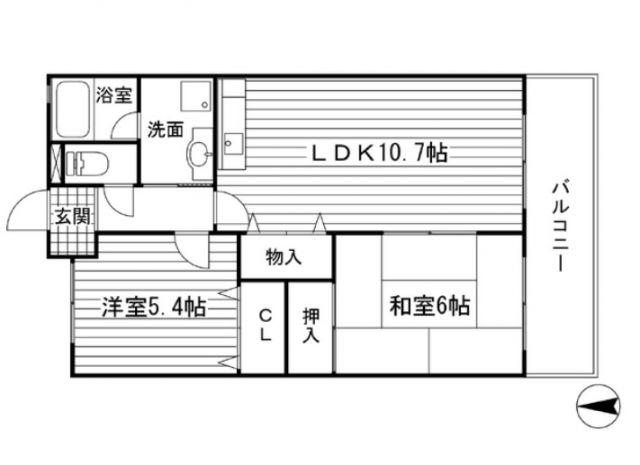 センターロード広畑(2LDK/2階)の間取り写真