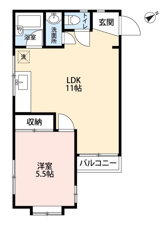 ロワール栗木台(1LDK/3階)の間取り写真