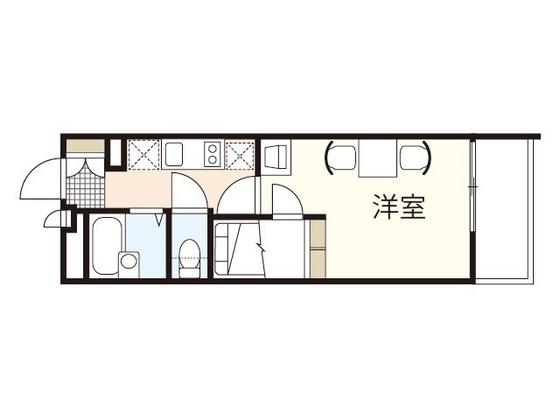 レオパレス千世(1K/1階)の間取り写真