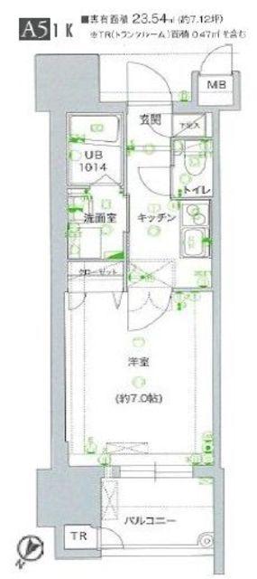 サヴォイ テンジンスクワイヤー(1K/2階)の間取り写真