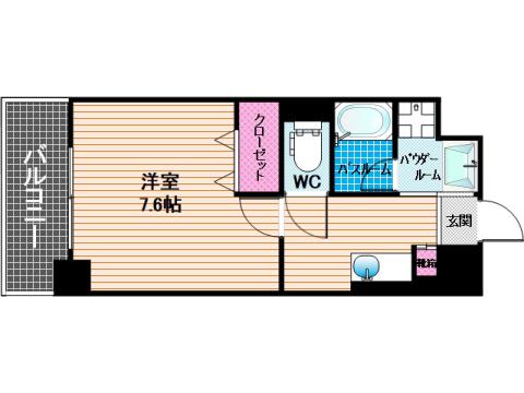 アンビシャス江崎(1K/1階)の間取り写真